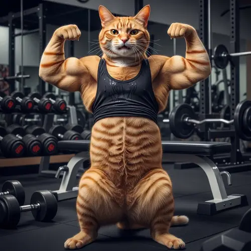 Muscular Cat: Impressive Physique Display