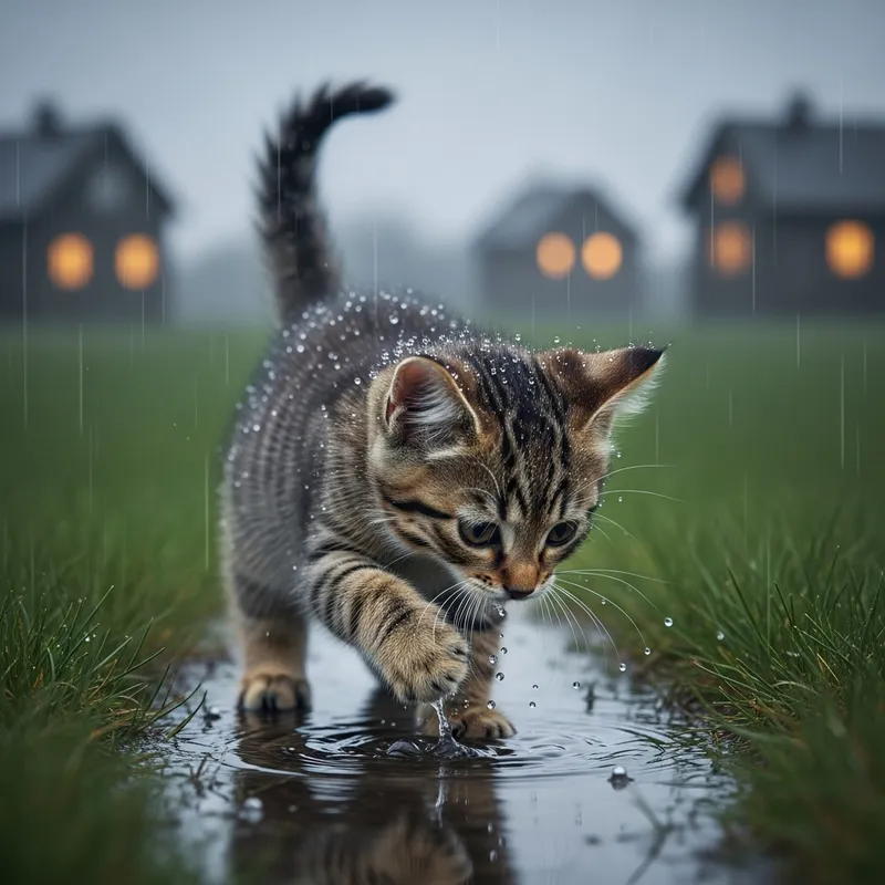 Cozy Cat Enjoying Rainy Day | Serene Feline Rain Exploration Cozy Cat Enjoying Rainy Day | Serene Feline Rain Exploration