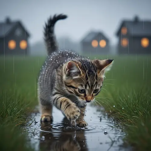 Cozy Cat Enjoying Rainy Day | Calm & Curious Feline Exploration