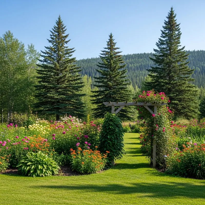 Beautiful Garden in Alberta, Canada - Picturesque Landscape Beautiful Garden in Alberta, Canada - Picturesque Landscape