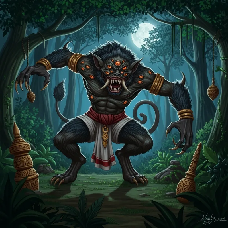Sri Lankan Monster in Mythology Captured Mid-Action