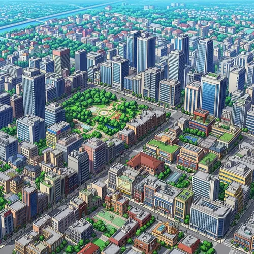 Vibrant Anime City | 4k Illustration in Diverse Colors