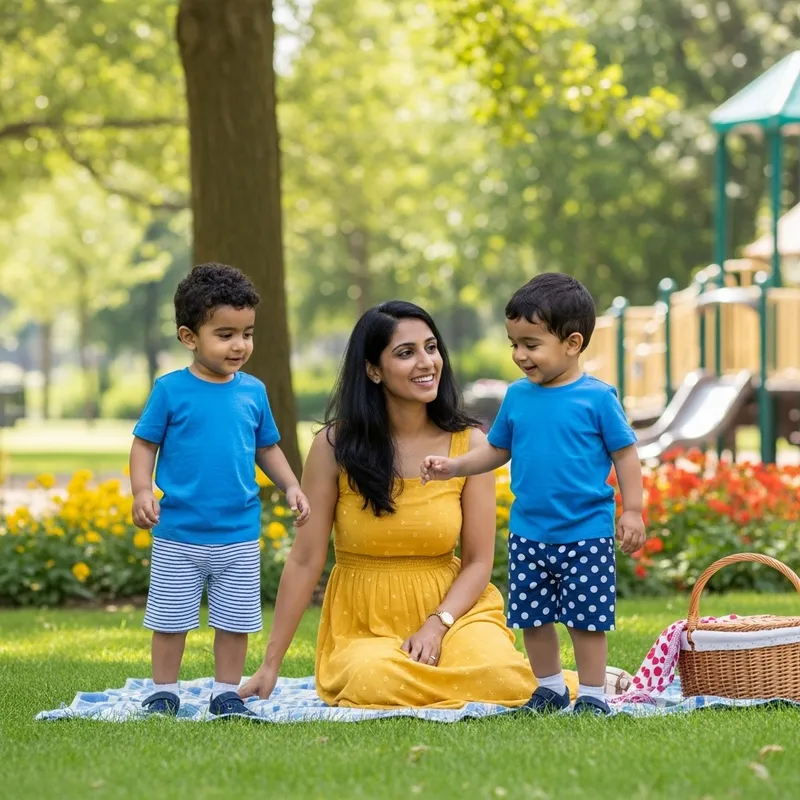 Adorable 4-Year-Old Twin Boys with Mother | Family Bonding Time Outdoors