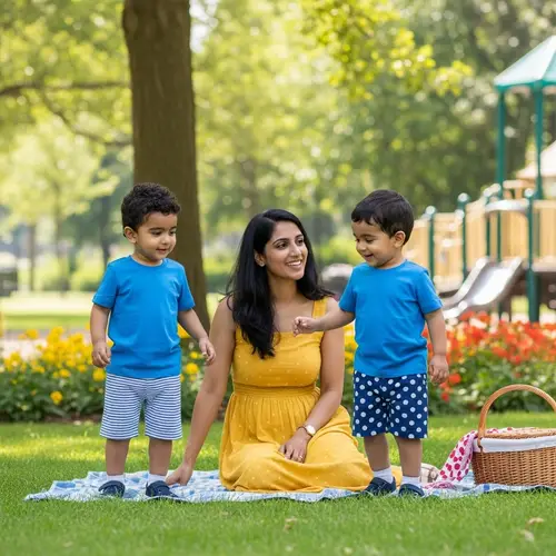 Happy Twin Boys Playing with Mother in Park | Family Fun Outdoors