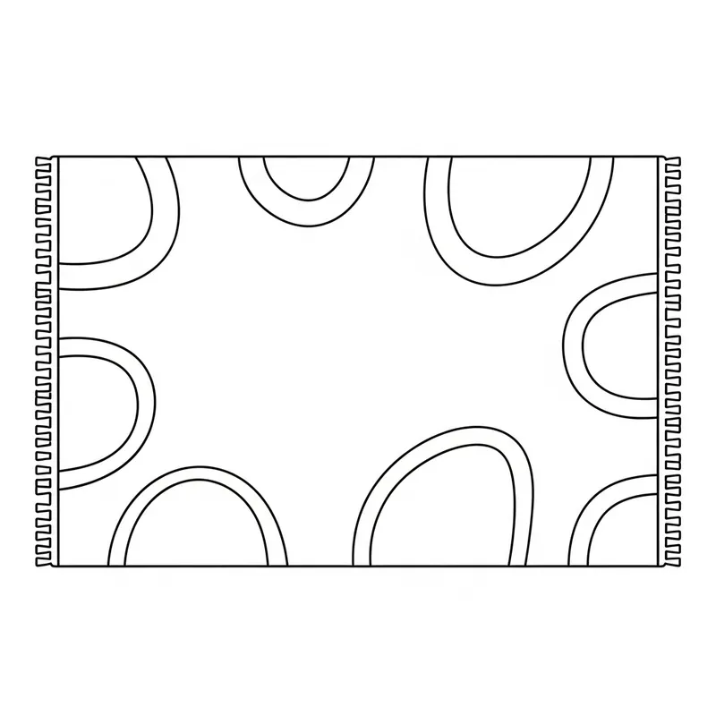 Whimsical Carpet Coloring Page for Young Kids | Simple Geometric Design