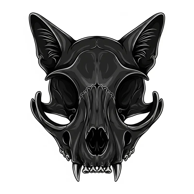 Cat Skull Design: Macabre Feline Aesthetic Artwork
