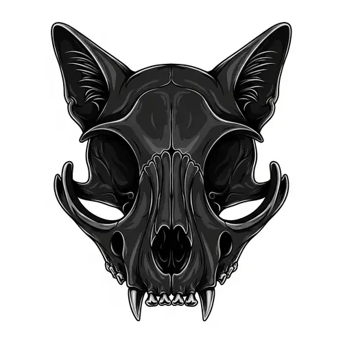 Black Cat Skull: Macabre Feline Aesthetic Design