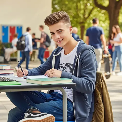 Contemporary Teenage Boy Art Portrait | Youthful & Vibrant Image