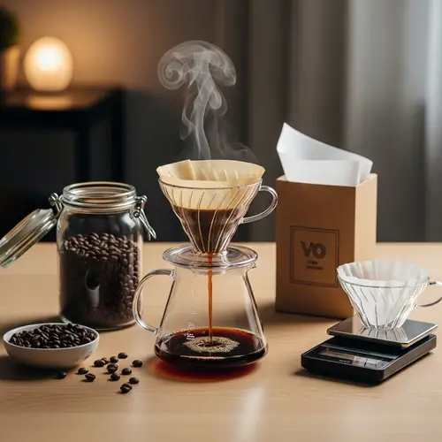 V60 Pour Over Coffee Brewing Method | Fresh Beans, Paper Filters, Scale