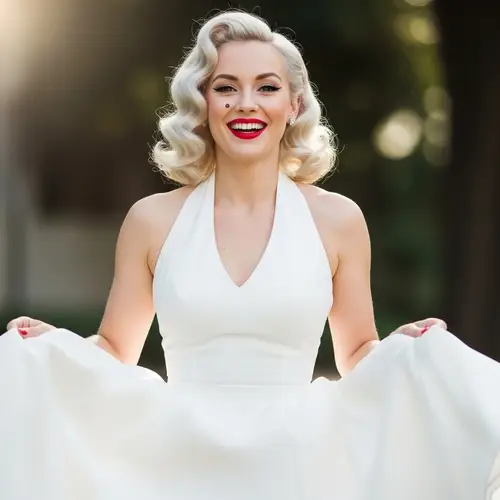 Retro Glamour: Platinum Blonde Woman in Vintage-inspired Fashion