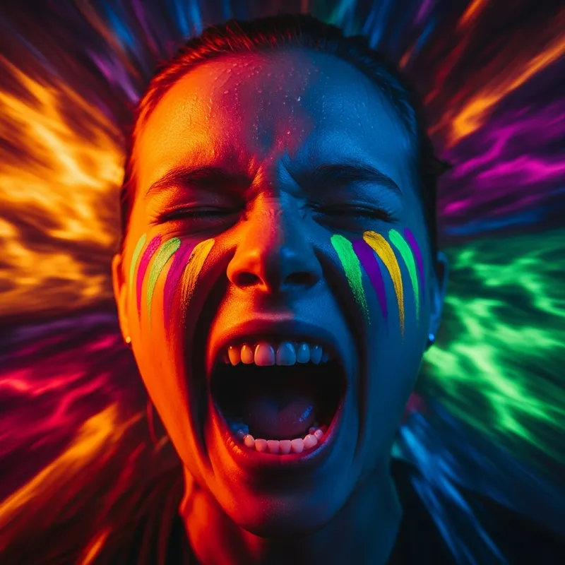 Dynamic Portrait of Pain in Striking Colors Dynamic Portrait of Pain in Striking Colors