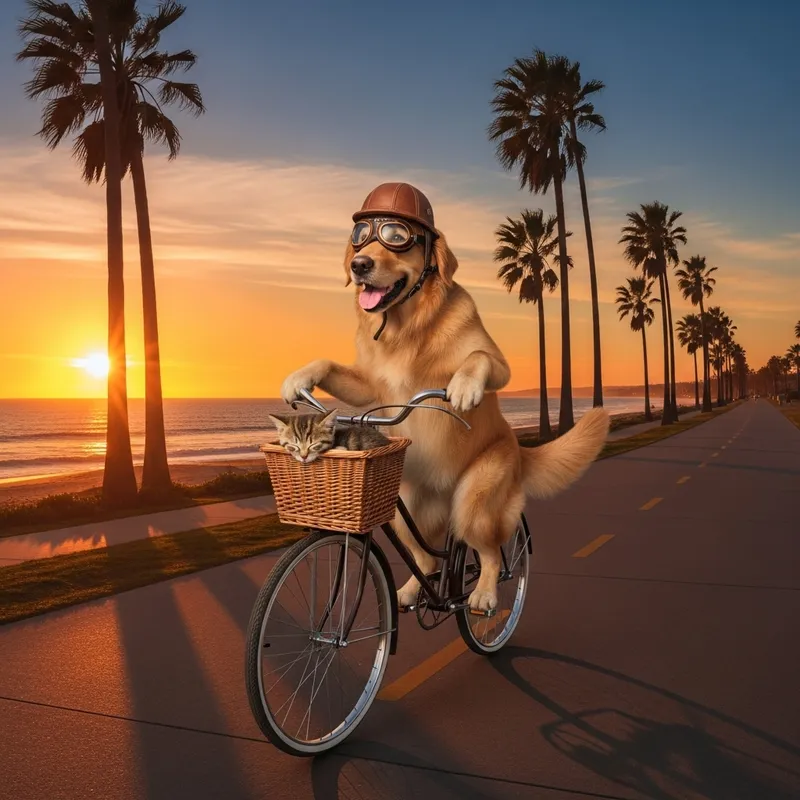 Dog Riding a Bicycle - Cute Canine Adventures