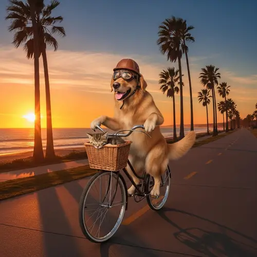 Dog Riding a Bicycle - Cute Canine Adventures