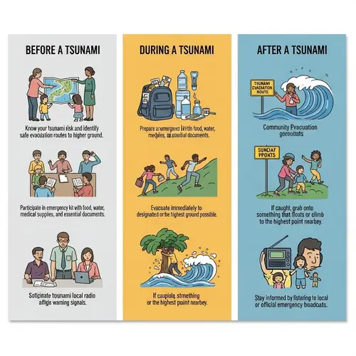 Tsunami Safety Measures: Before, During & After - Illustrated Guide