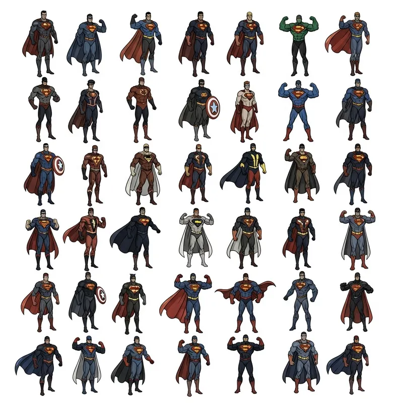 Superhero Medley: Diverse Characters with Unique Powers