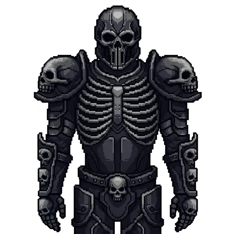 Fantasy Black Skull Armor - 32 Pixels Design | Customized Body Armour