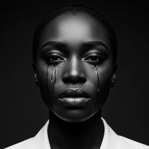 Breathtaking Black & White Fine Art Photograph of a Striking Black Woman