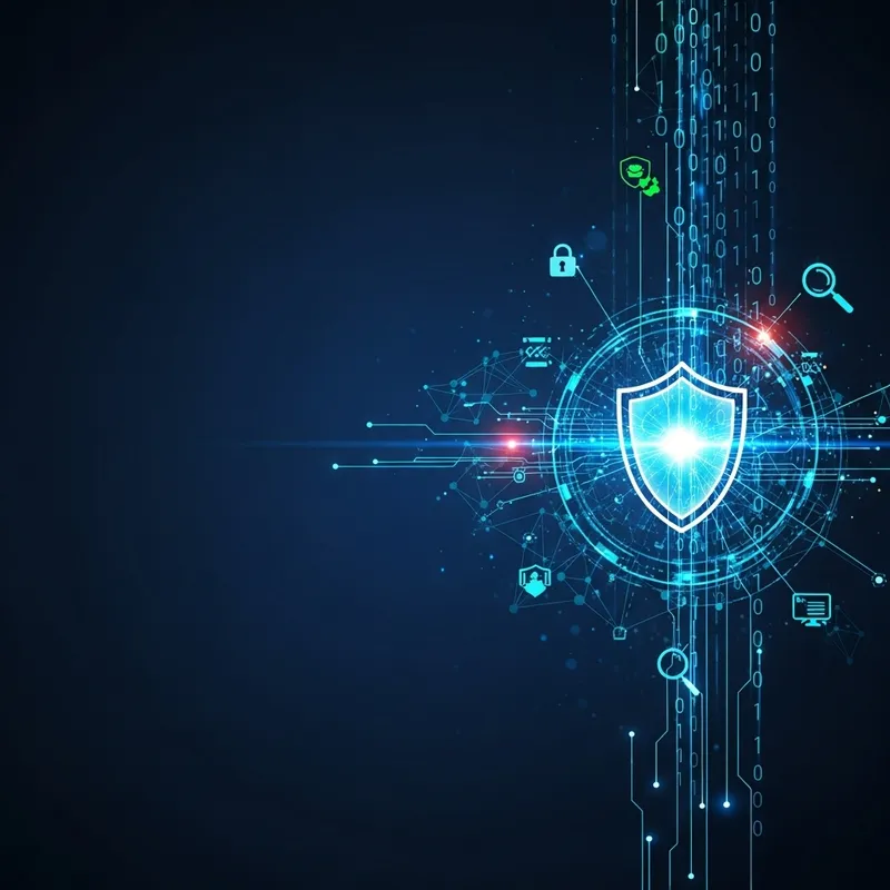 Dark Blue Background with Information Security Image