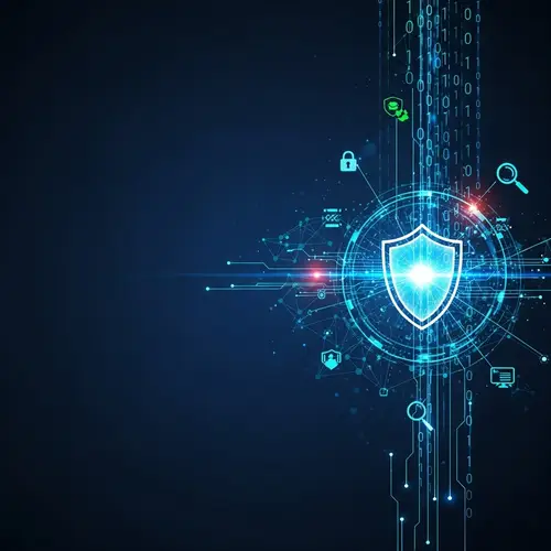 Information Security Image on Dark Blue Background