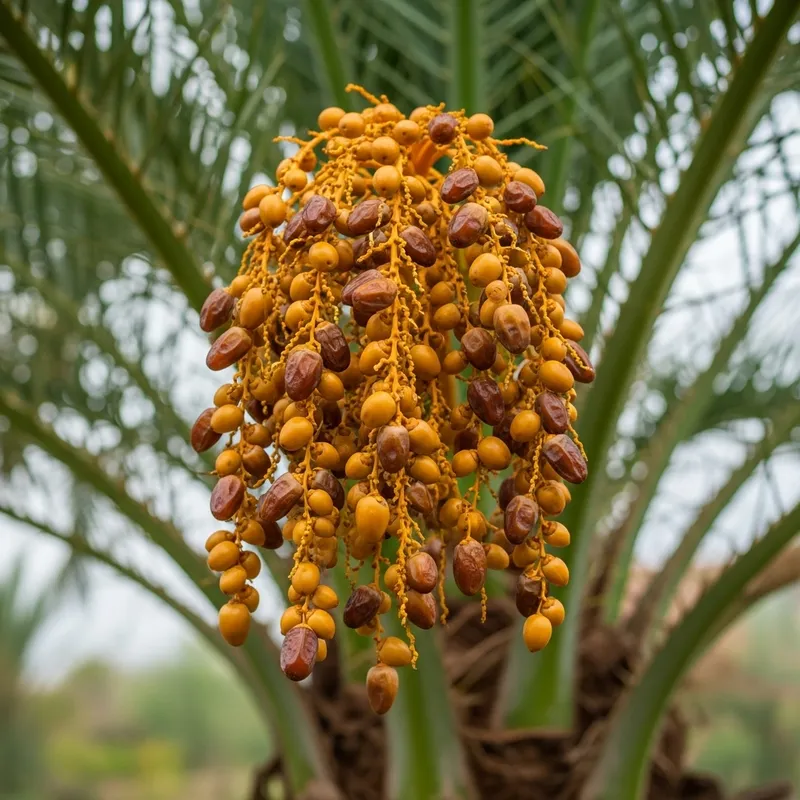 Fresh Dates on Palm Tree