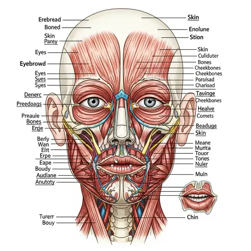 Human Facial Anatomy Guide: Skin, Muscles, Bones & Nerves