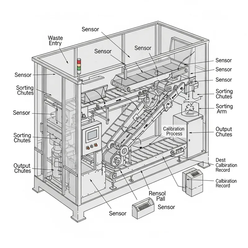 Detailed Sketch of Automated Waste Sorting System: Design & Placement Guide