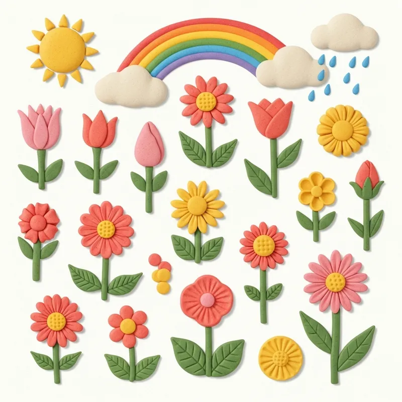 Spring Flowers Crafted by Kindergarten Kids Spring Flowers Crafted by Kindergarten Kids