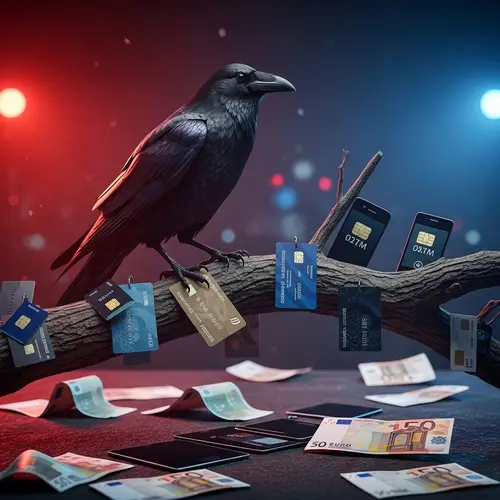 Dark and Mysterious Raven Scene | EURO Banknotes & Tech