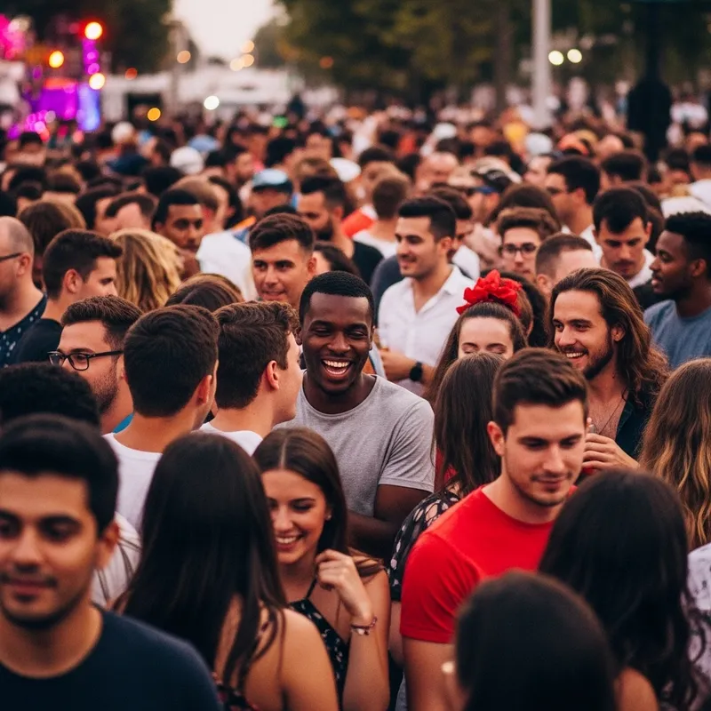 Vibrant Crowd at Colorful Event | Canon 5D Mark IV