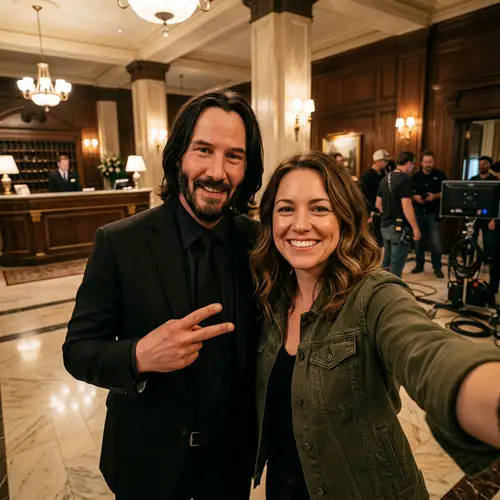 Candid Selfie with Keanu Reeves on John Wick Set