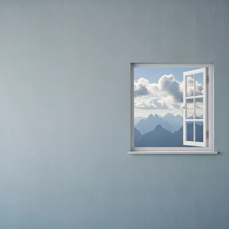 Serene View Through a White Plastic Window