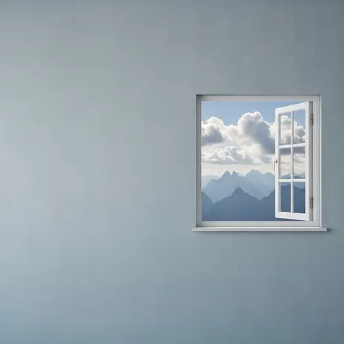 Serene View Through a White Plastic Window