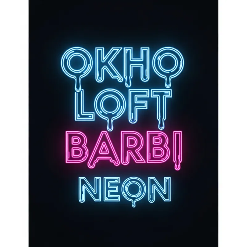 OKHO LOFT BARBI NEON - Stylish Poster with Liquid Neon Text