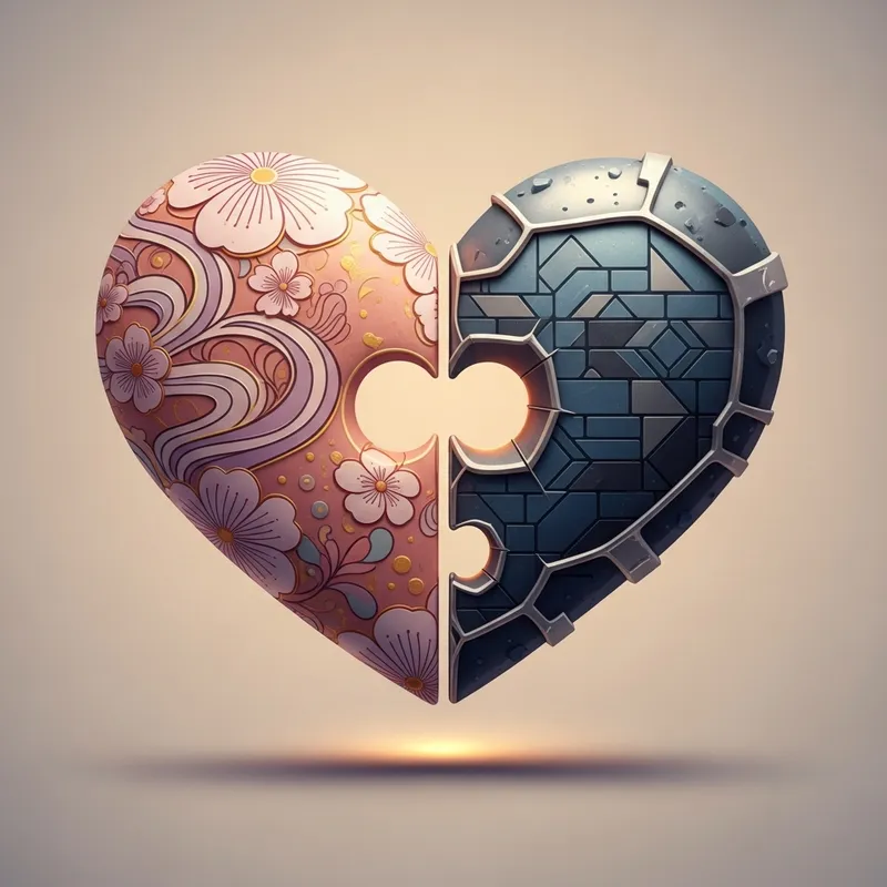 Two Hearts Perfectly Fitting Together