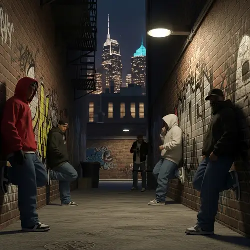 GTA5-Inspired Urban Street Gang Scene