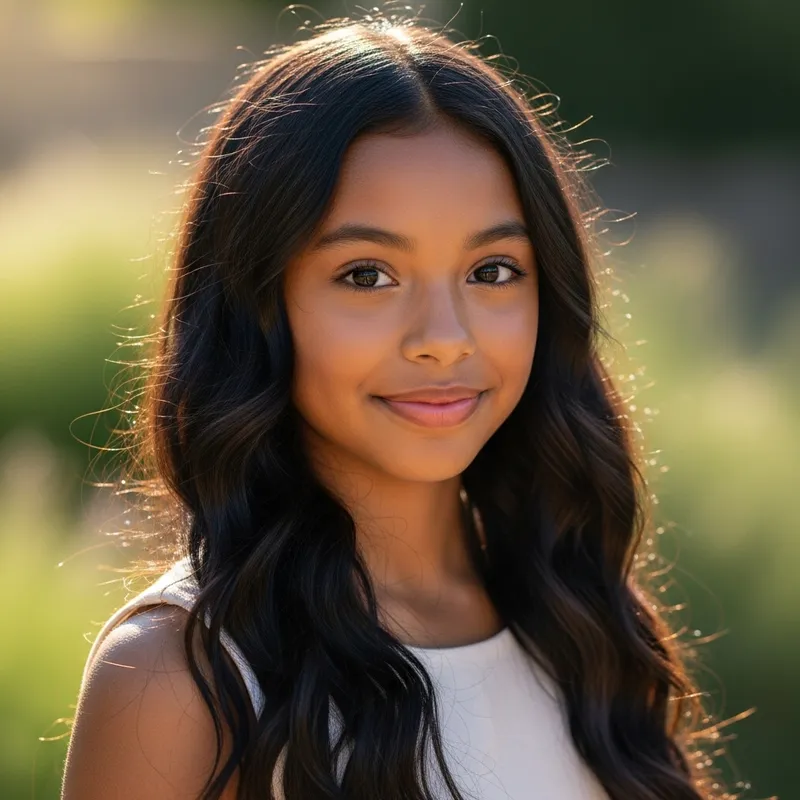 Hispanic Girl with Beautiful Wavy Hair | Stunning Features