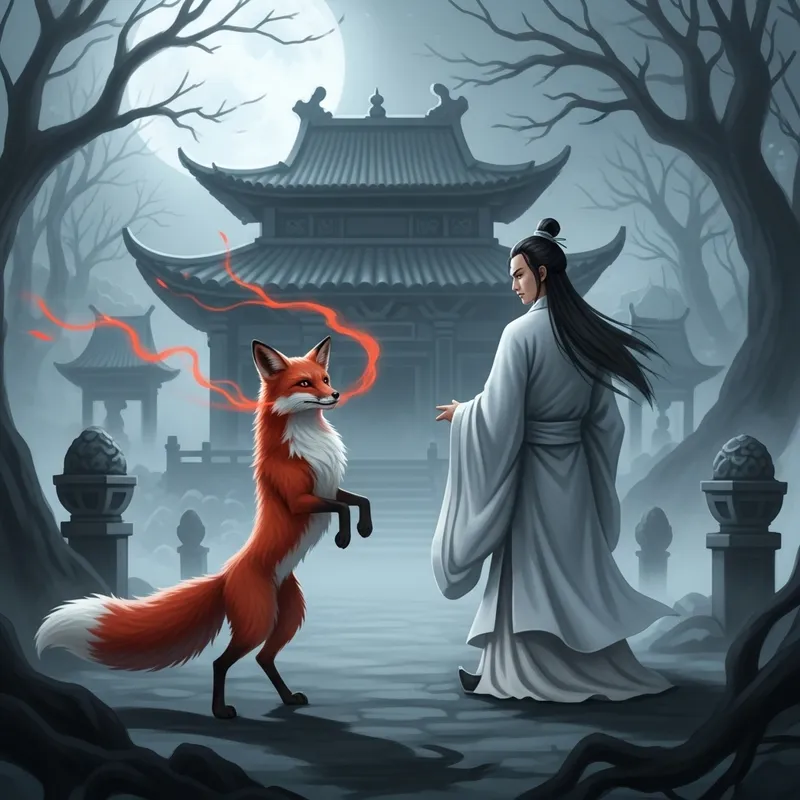 Eternal Fox Spirit and Bai Wuchang in Chinese Folklore