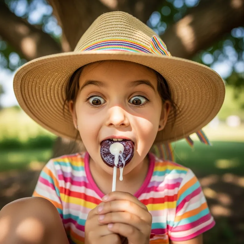 Sensational Black Stick Surprise for Adorable Girl