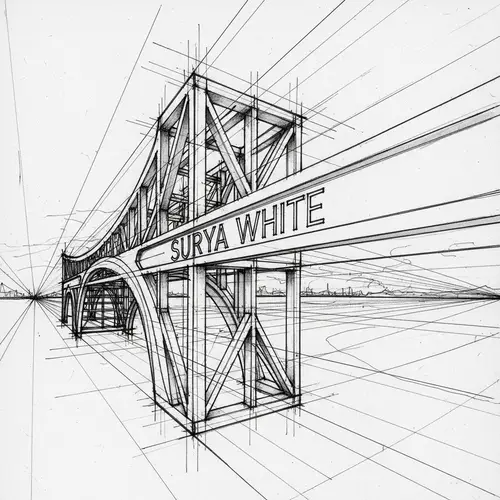 Architectural Sketch: Surya White in Two-Point Perspective