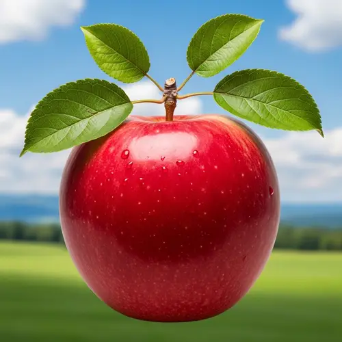 Fresh Red Apple Under Sunlight - Vibrant and Inviting