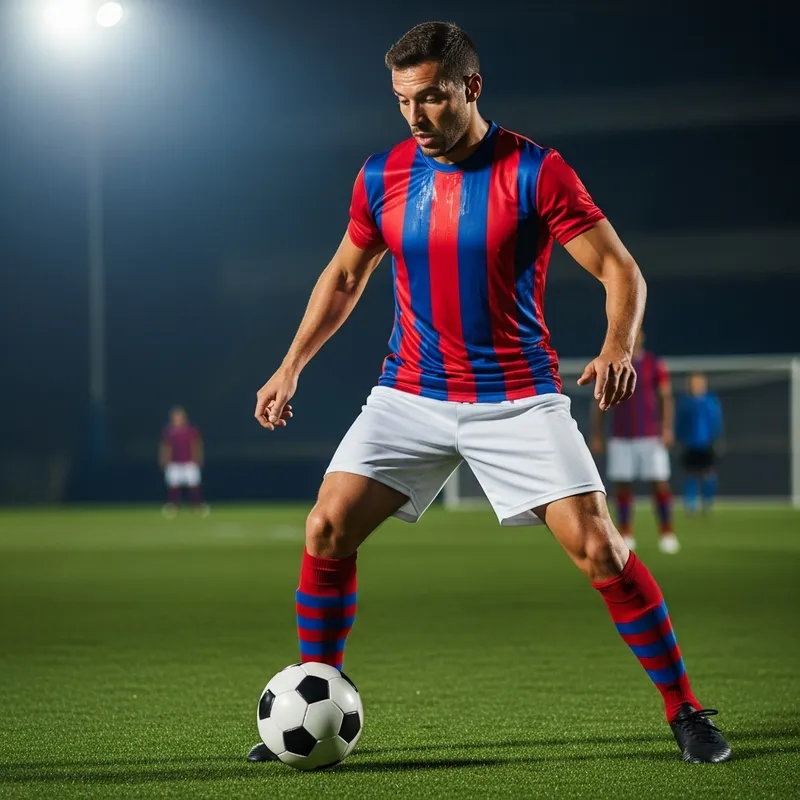 Messi in Red and Blue - Professional Footballer | Action Shot
