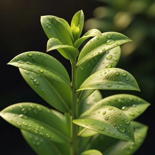 Lively Plant: Bright Green Leaves & Morning Dew