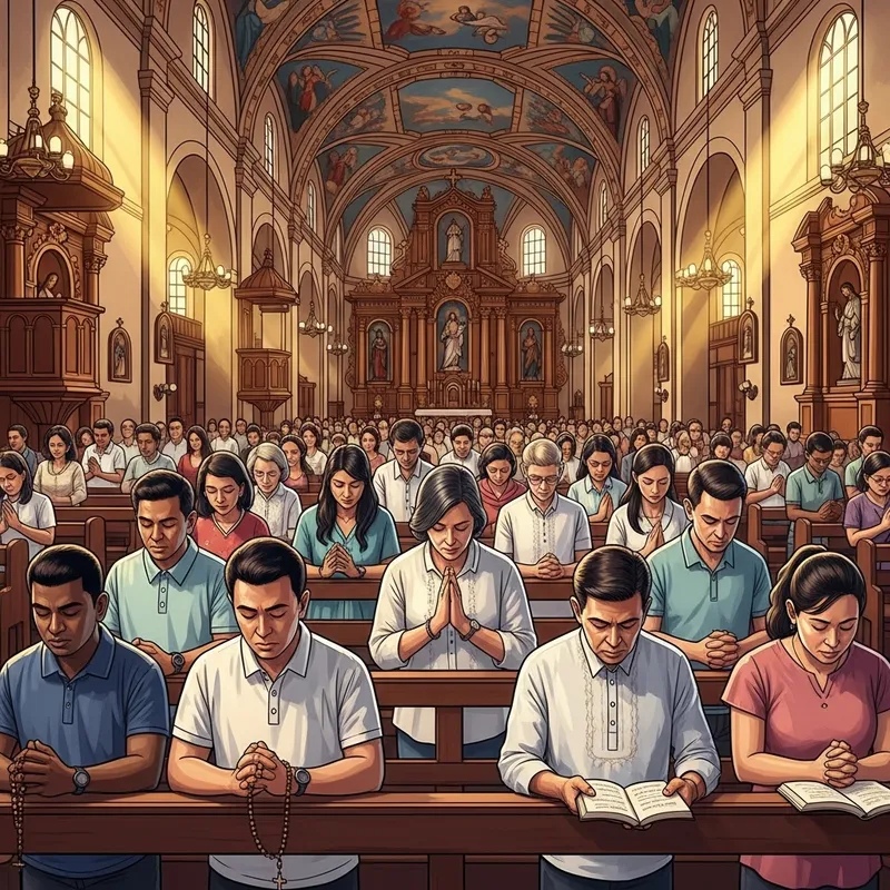 Reverent Multicultural Service at Traditional Filipino Church