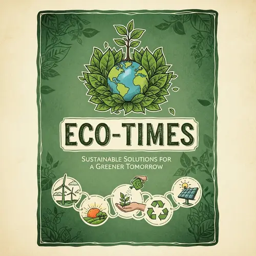 Eco-Friendly Magazine Cover in Green Shades | Old Parchment Design