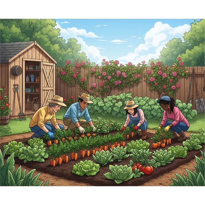 Lush Vegetable Garden: A Tending Delight