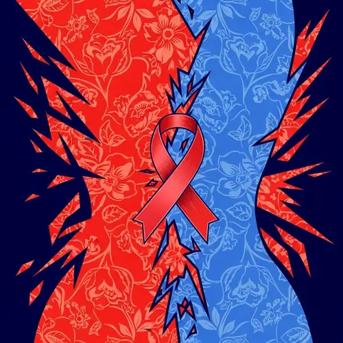 Vibrant Abstract Artwork Depicting Endometriosis Pain | Duality Concept