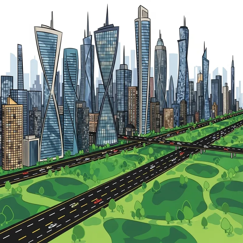 Abstract Cityscape: Urban Jungle Abstraction