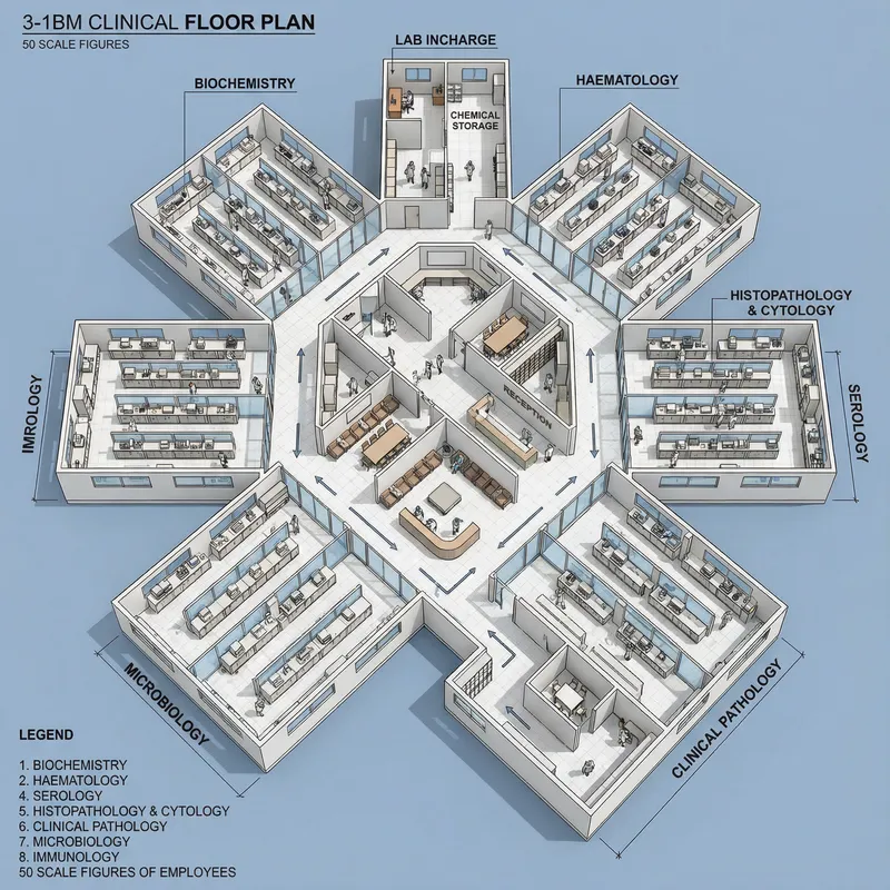 3D Clinical Laboratory Floor Plan Design