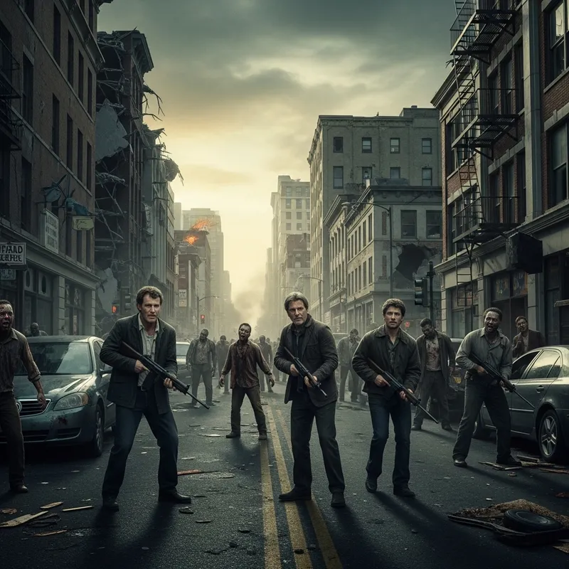 Zombie Invasion: Survivors in a Vibrant City