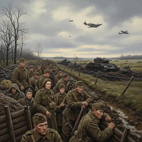 World War II Oil Painting | Historical Depiction of War
